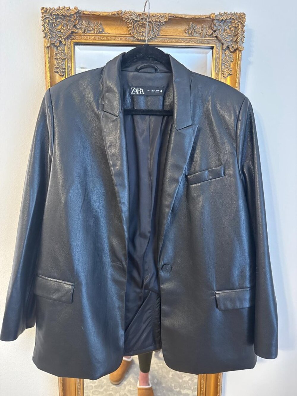 Zara Faux Leather Oversized Blazer